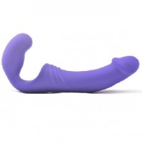 10-Speed Purple Rechargeable Strapless Strap-on, Silicone Double Ended Penis Vibrator ( 2 Vibrators )